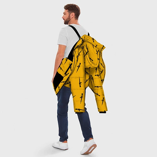 Мужская зимняя куртка PUBG: Yellow Weapon / 3D-Черный – фото 5