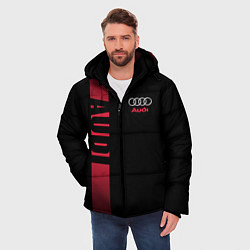Куртка зимняя мужская Audi: Black Sport, цвет: 3D-красный — фото 2