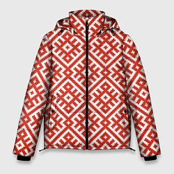 Куртка зимняя мужская Обережная вышивка, цвет: 3D-черный