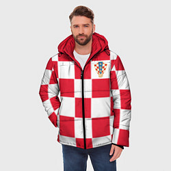 Куртка зимняя мужская Сборная Хорватии: Домашняя ЧМ-2018, цвет: 3D-красный — фото 2