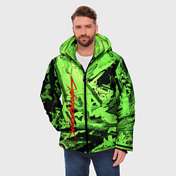 Куртка зимняя мужская Cyberpunk 2077: Green Breaks, цвет: 3D-красный — фото 2