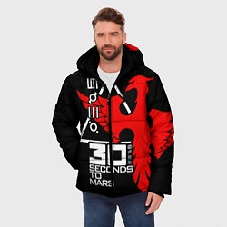 Куртка зимняя мужская 30 Seconds to Mars, цвет: 3D-светло-серый — фото 2
