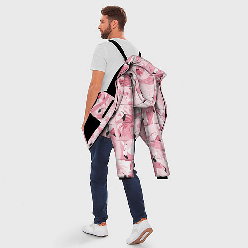 Мужская зимняя куртка Розовый фламинго / 3D-Черный – фото 5