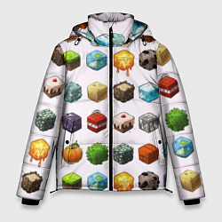 Куртка зимняя мужская Minecraft Cubes, цвет: 3D-черный