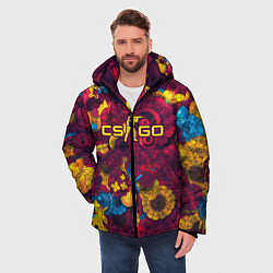 Куртка зимняя мужская CS GO Абстракция, цвет: 3D-красный — фото 2