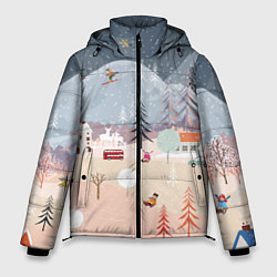 Куртка зимняя мужская Новогодние каникулы, цвет: 3D-светло-серый