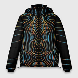 Куртка зимняя мужская Неоновое свечение, цвет: 3D-черный