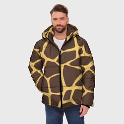 Куртка зимняя мужская Окрас жирафа, цвет: 3D-черный — фото 2