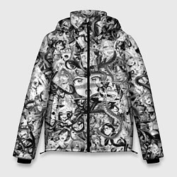 Куртка зимняя мужская Ахегао с щупальцами, цвет: 3D-черный