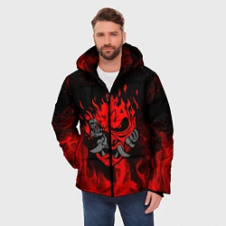 Куртка зимняя мужская CYBERPUNK 2077 KEANU REEVES, цвет: 3D-красный — фото 2