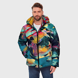 Куртка зимняя мужская Абстрактный рисунок, цвет: 3D-черный — фото 2