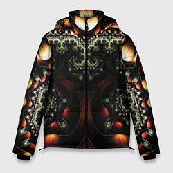 Куртка зимняя мужская ФРАКТАЛЬНЫЙ ОПТИЧЕСКИЙ УЗОР, цвет: 3D-черный