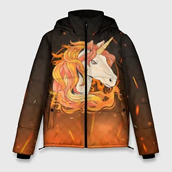 Куртка зимняя мужская Огненный единорог, цвет: 3D-красный