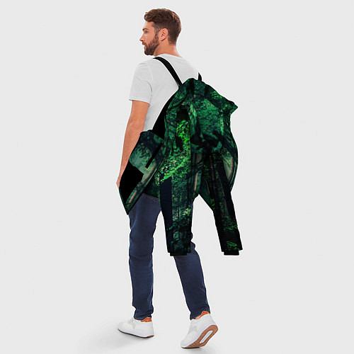 Мужская зимняя куртка Деревья / 3D-Черный – фото 5