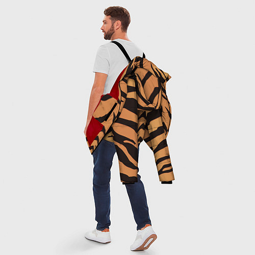 Мужская зимняя куртка Тигриный камуфляж / 3D-Красный – фото 5