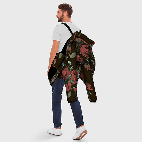Мужская зимняя куртка Букет роз / 3D-Черный – фото 5
