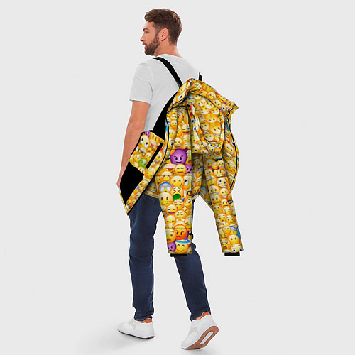 Мужская зимняя куртка Смайлики Emoji / 3D-Черный – фото 5