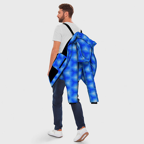 Мужская зимняя куртка Синие соты / 3D-Черный – фото 5