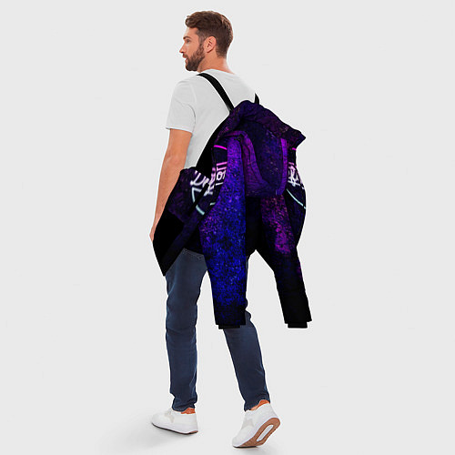 Мужская зимняя куртка Deftones Neon logo / 3D-Черный – фото 5