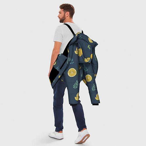 Мужская зимняя куртка Лимонный узор / 3D-Черный – фото 5