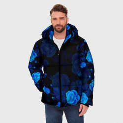 Куртка зимняя мужская СИНИЕ РОЗЫ, цвет: 3D-черный — фото 2