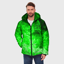 Куртка зимняя мужская ОГОНЬ GREEN NEON, цвет: 3D-черный — фото 2