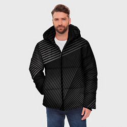 Куртка зимняя мужская МЕТАЛЛИЧЕСКИЕ ПОЛОСЫ, цвет: 3D-черный — фото 2