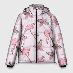 Куртка зимняя мужская Розовый фламинго, цвет: 3D-светло-серый