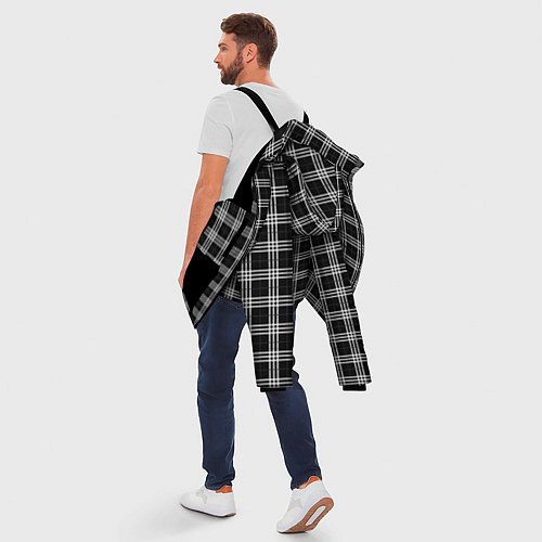 Мужская зимняя куртка Шотландка / 3D-Черный – фото 5