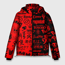 Куртка зимняя мужская ЛОГОТИПЫ АНИМЕ, цвет: 3D-черный