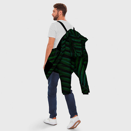 Мужская зимняя куртка Пальмовые листья / 3D-Черный – фото 5