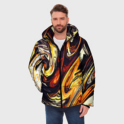Куртка зимняя мужская Красочный Хаос, цвет: 3D-черный — фото 2