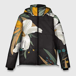 Куртка зимняя мужская Цветочный арт, цвет: 3D-светло-серый