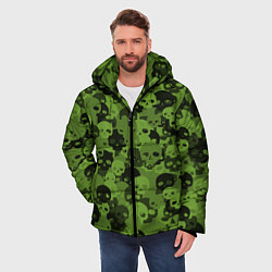 Куртка зимняя мужская Камуфляж Черепа Текстура, цвет: 3D-черный — фото 2