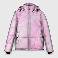 Куртка зимняя мужская Розовые разводы краска зефир, цвет: 3D-черный