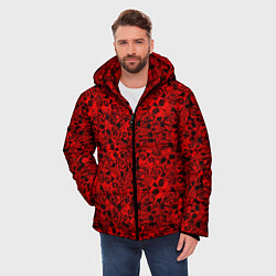 Куртка зимняя мужская ЧЕРЕПА И РОЗЫ, цвет: 3D-светло-серый — фото 2
