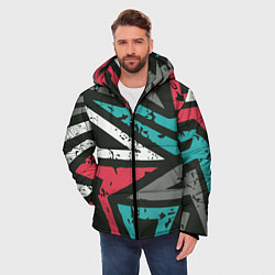 Куртка зимняя мужская Geometric Abstraction, цвет: 3D-черный — фото 2