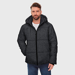 Куртка зимняя мужская Текстура черная кожа рельеф, цвет: 3D-черный — фото 2