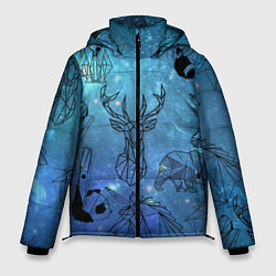 Куртка зимняя мужская Звери, цвет: 3D-черный