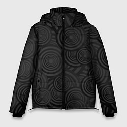Мужская зимняя куртка Круги черный узор геометрия