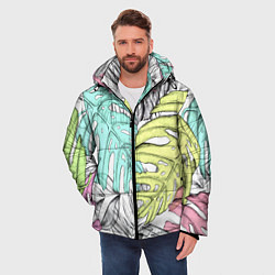 Куртка зимняя мужская ТЕКСТУРА ТРОПИКИ, цвет: 3D-светло-серый — фото 2