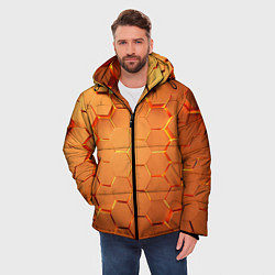 Куртка зимняя мужская Золотые 3D плиты, цвет: 3D-светло-серый — фото 2