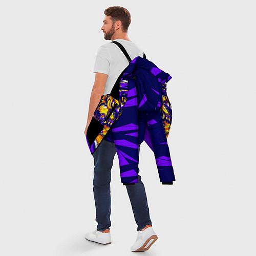 Мужская зимняя куртка Граффити Лев фиолетовый / 3D-Черный – фото 5