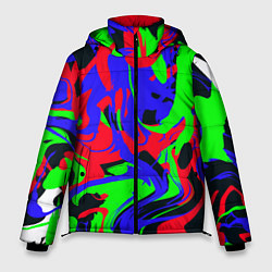 Куртка зимняя мужская Абстрактные краски, цвет: 3D-красный