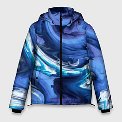 Куртка зимняя мужская Абстрактные волны, цвет: 3D-черный