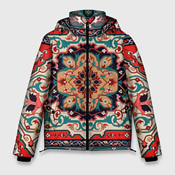 Куртка зимняя мужская Текстура ковра, цвет: 3D-черный