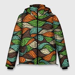 Куртка зимняя мужская Абстрактные волны, цвет: 3D-черный