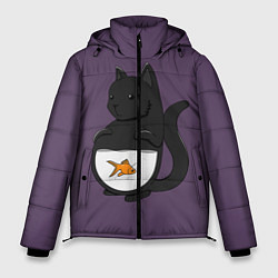 Куртка зимняя мужская Довольный кот, цвет: 3D-светло-серый