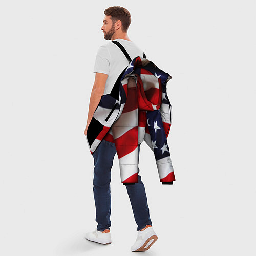 Мужская зимняя куртка США USA / 3D-Черный – фото 5