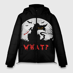 Куртка зимняя мужская What Cat Halloween, цвет: 3D-черный
